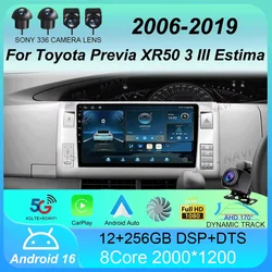 Android 16 Car Radio For Toyota Previa XR50 3 III Estima 2006-2019 DSP Multimedia Player GPS Stereo Autoradio 2 Din Stereo