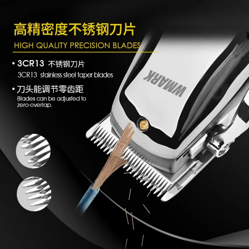 2023 WMARK NG-210 All Metal Body 3CR13 Stainless Steel Taper Blades Professional Rechargeable Hair Clipper Trimmer For Men