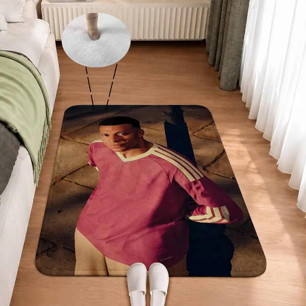 Kyky K-Kylian NO-10 M-Mbappe Short Plush Non-Slip Floor Mat, Easy to Clean, for Bathroom Door & Bedroom Door