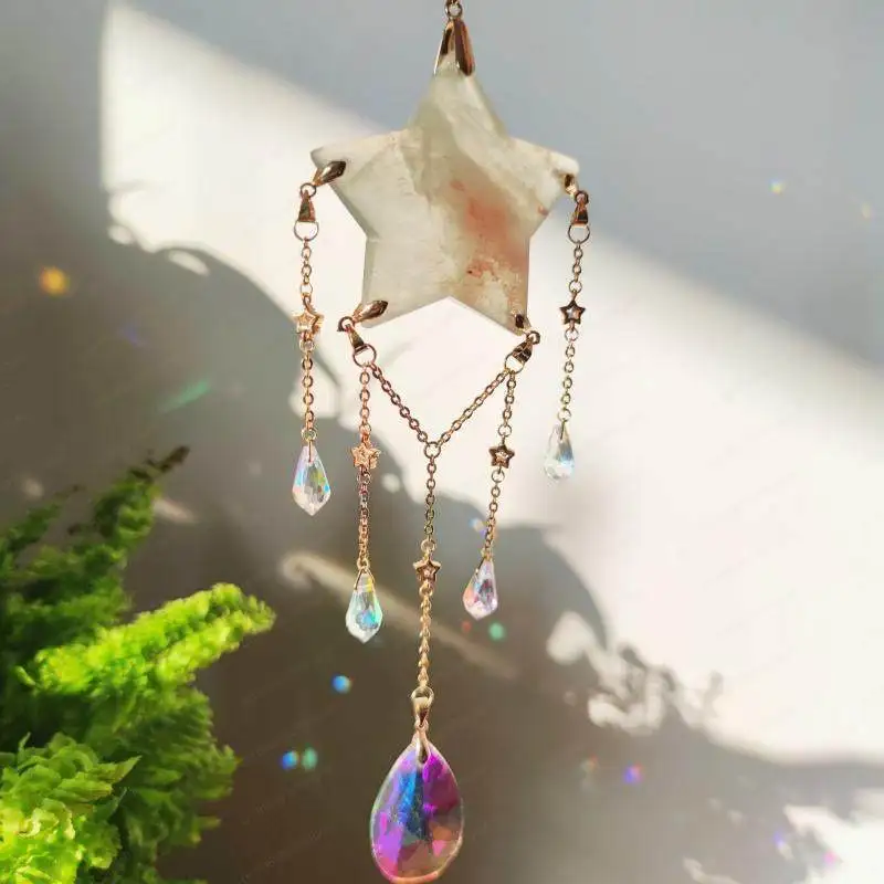 

Кристаллический солнечный ловец света, агатовый кулон-подвеска для автомобиля, создающий свет и тень, мечтательный радужный эффект, романтический подарок для девушек