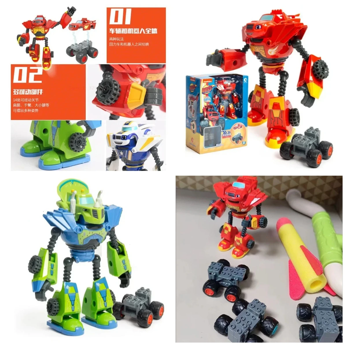 Blaze and the Monster Machines Deformed Car Model Action Figures, Plastic Alloy Collectible Doll, Birthday Gift for Boys