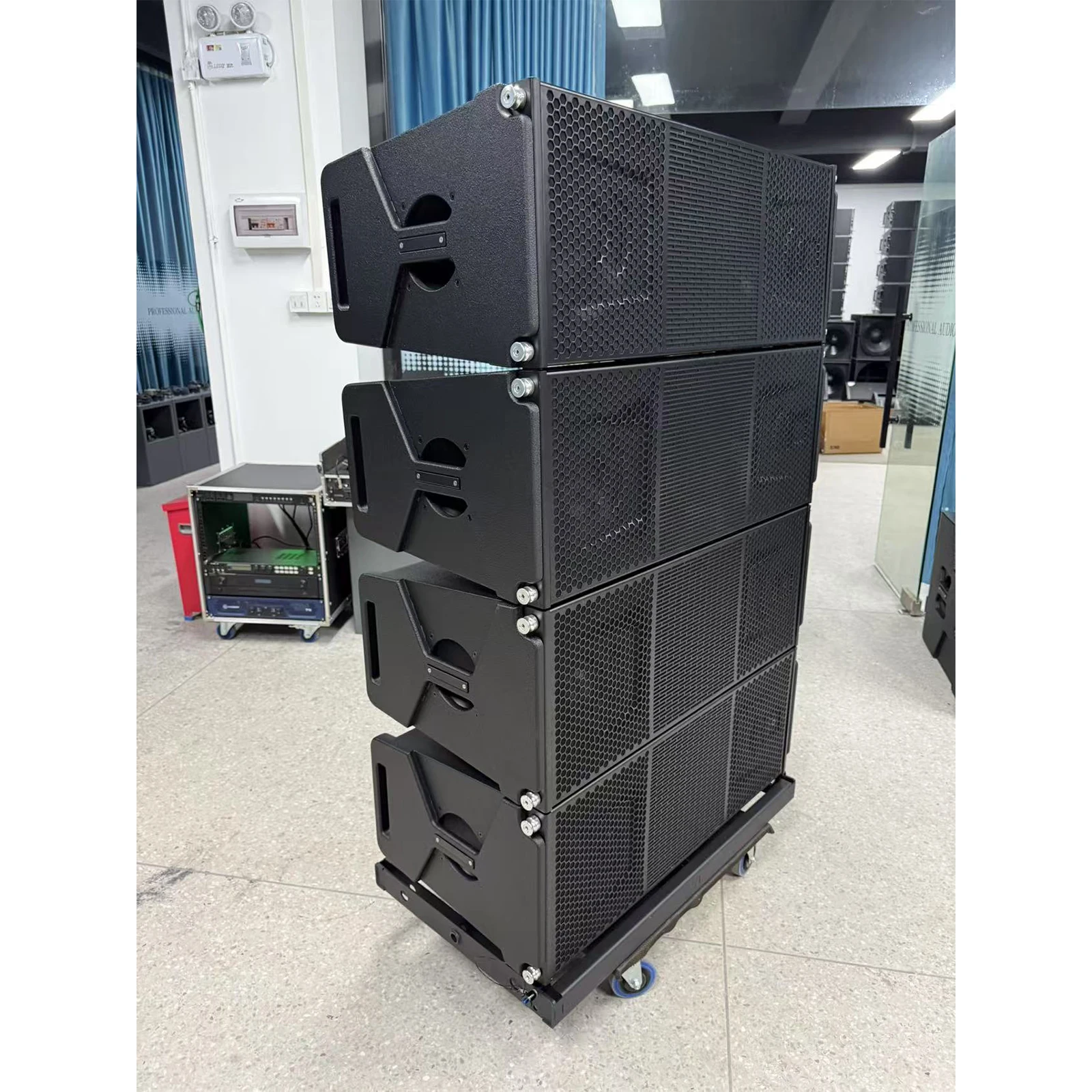 XUNGUAN AM210 Sistema audio doppio per interni o esterni da 10 pollici Line Array Compensato di betulla Crossover incorporato per spettacoli di bar