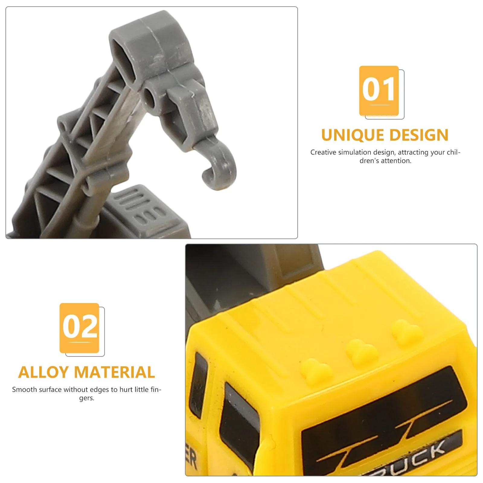 Juego de coches de juguete para tirar hacia atrás, Mini modelo amarillo sin Control remoto, seguro, educativo, simulación de dibujos animados, juego de Aprendizaje Temprano, 1 Juego