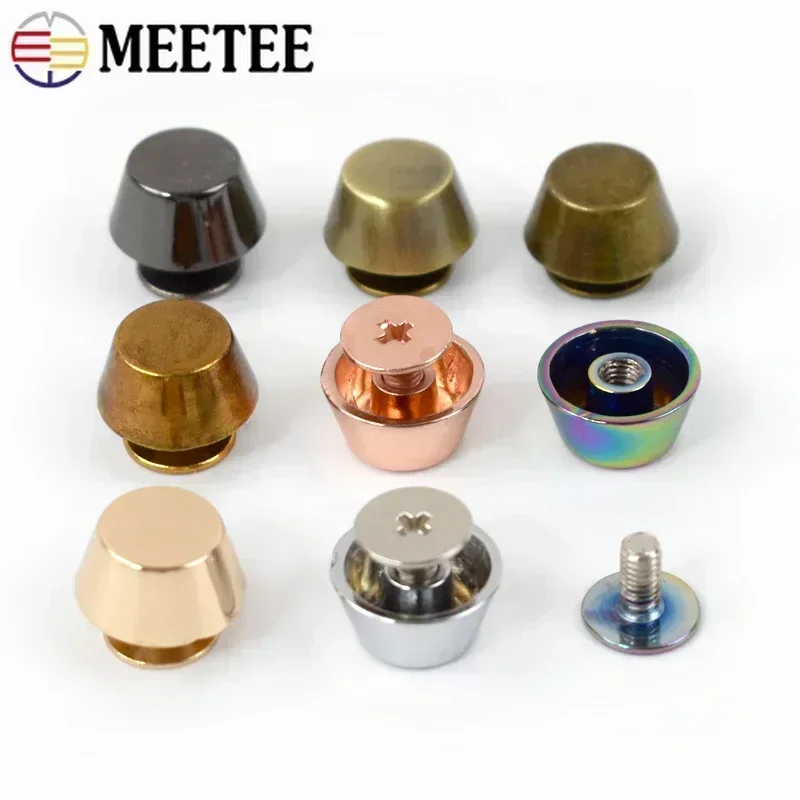 10/20/50Pcs Meetee Metal Nails Buckles Studs Screw Rivets Handbag Bottom Protecting Feet Bags Leather Craft Hardware Accessories