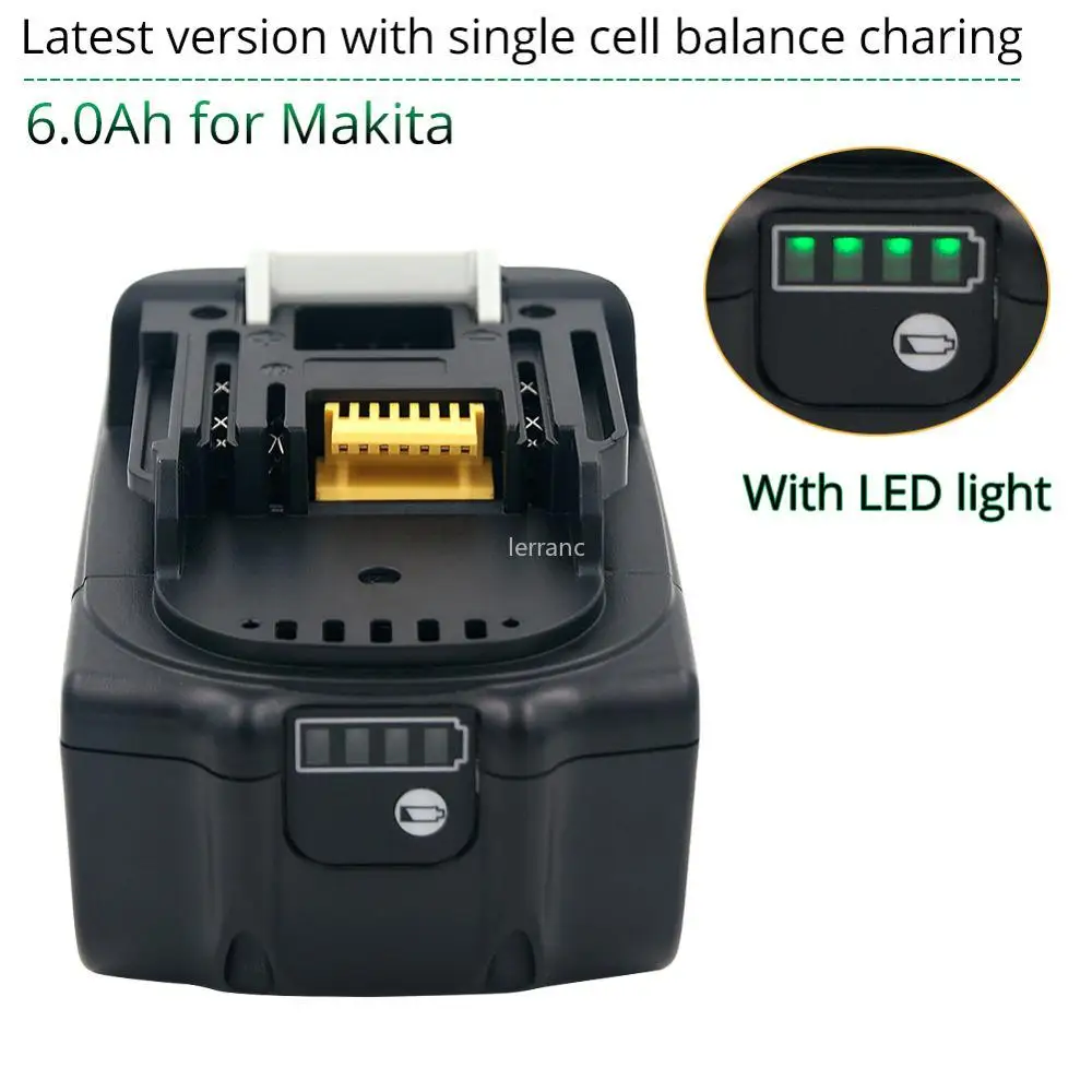 Batteria per utensili elettrici agli ioni di litio 18V 6000mAh per batteria Makita 18V 6ah BL1860 LXT400 BL1840 BL1830 Batteria ricaricabile LED indicato