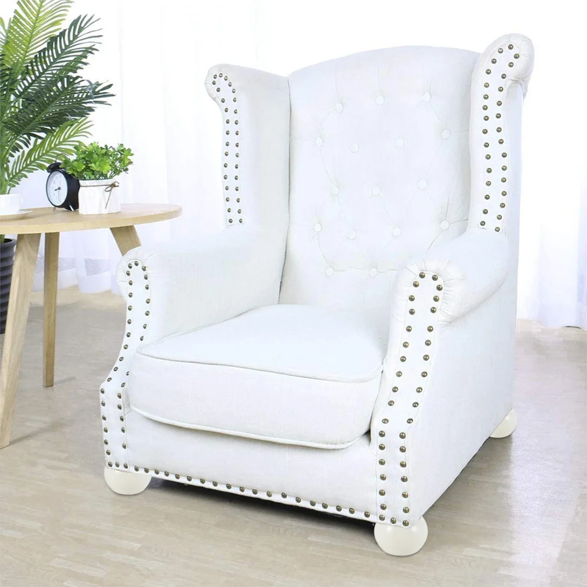 4Pcs Wooden Furniture Legs 10 CM Rounded Solid Wood Sofa Feet with Screws for DIY Chair Cabinet Table Feet Replacement Set