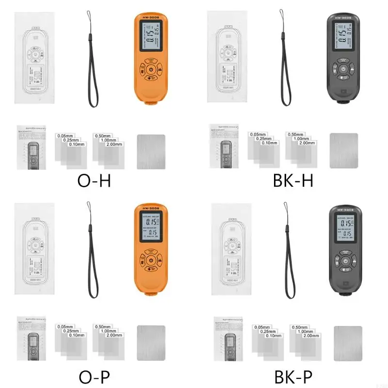 F26C Coating Thickness Gauge with Calibration Sheet Digital Paint Depth Gauge Meter Rubber Protective Automatic F/NF 2 Colors