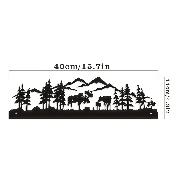 Home Decoration Metal Crafts Home Decoration Art Forest Moose Living Room Interior Wall Hanging Decoration Ornaments Background