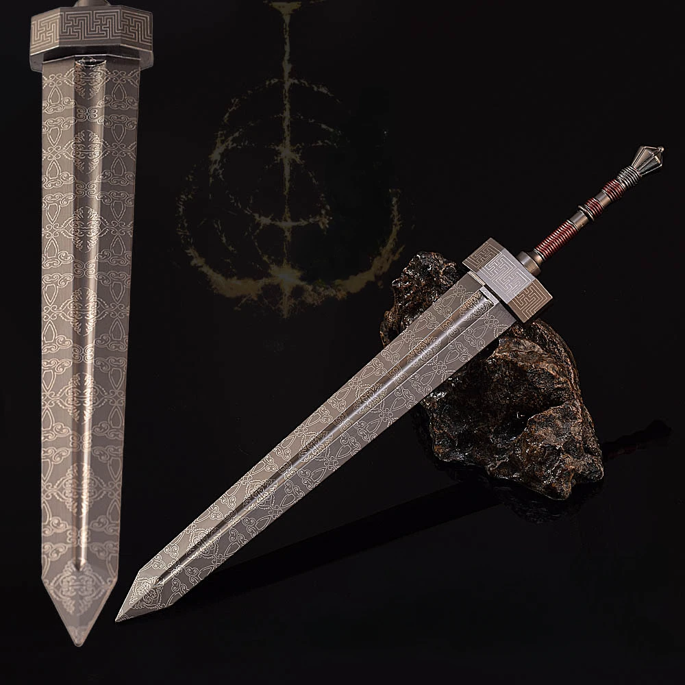 30 cm Eldenn Katana Damascus Zwaard Anime Game Wapen Mini Staal Ninja Blade Real Sized Japanse Katana Samurai Sabel Jongen speelgoed Gift