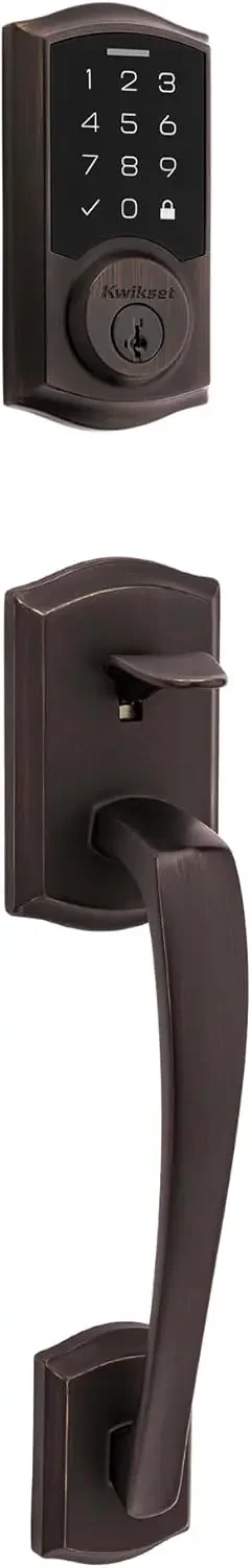 270 لوحة مفاتيح إلكترونية بدون مفتاح ديدبولت مع مقبض دخول بريسكوت، قفل باب تلقائي، أمان إعادة مفتاح SmartKey