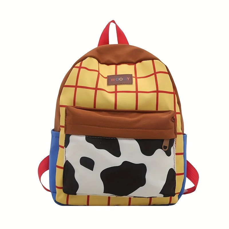 Mochila Toy Story com Alça Ajustável e Cabo, Fechamento com Zíper - Mochila de Nylon Durável em Cores Pastel