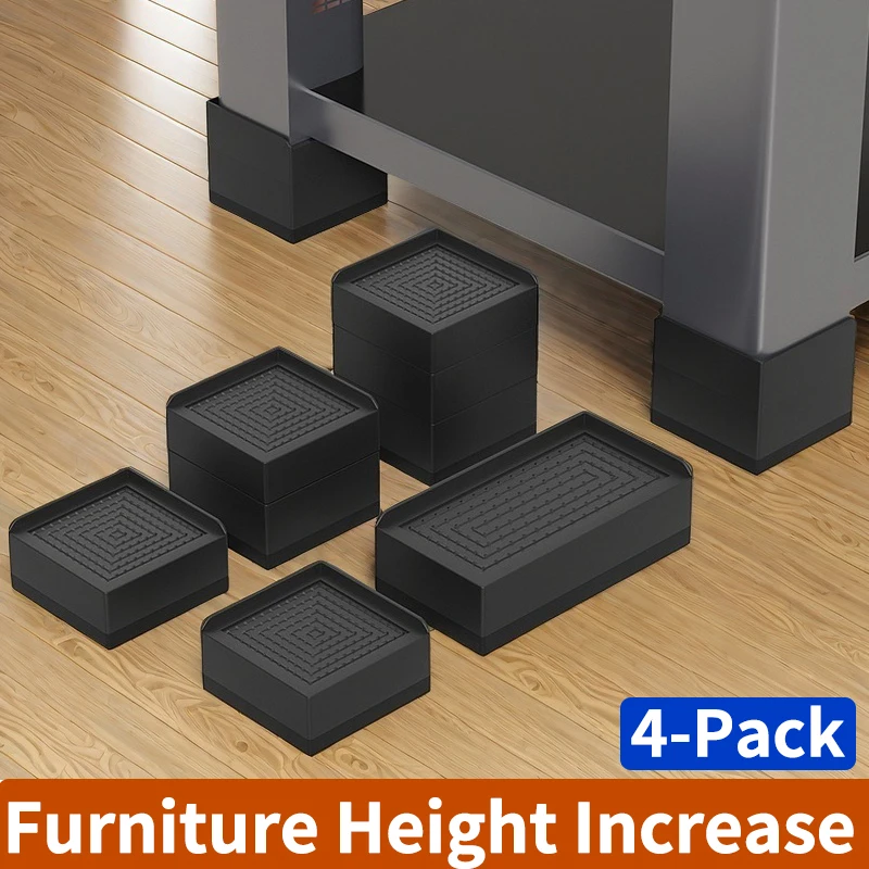 

4-Pack Durable Multi-Use Risers: Stackable Design, Anti-Slip Base & Moisture-Proof for Desk, Coffee Table, Sofa Legs