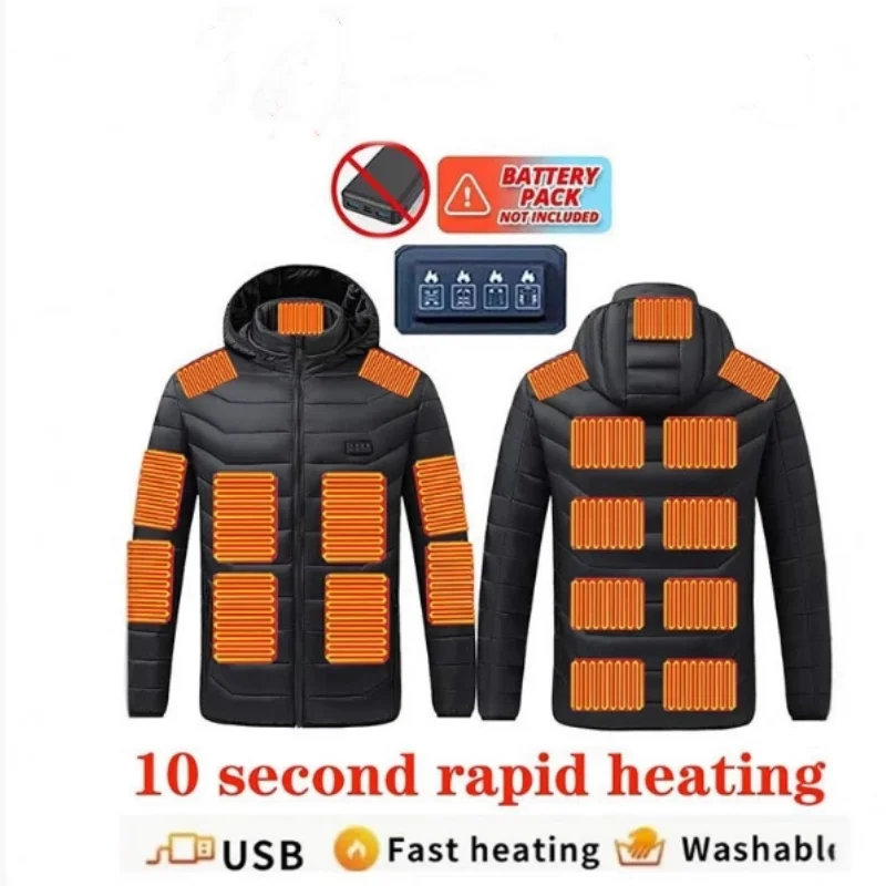 USB Intelligent Electric Heating Cotton Jacket Winter Men & Women Constant Temperature Cotton Jacket Casual Couple's Coat C0215
