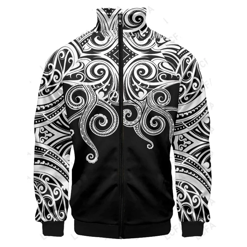 Polinesie Polynesia Totem Male Winter Baseball Jacket Outerwear 3D Printe Vintage Coat Best Selling Products Jackets Clothing