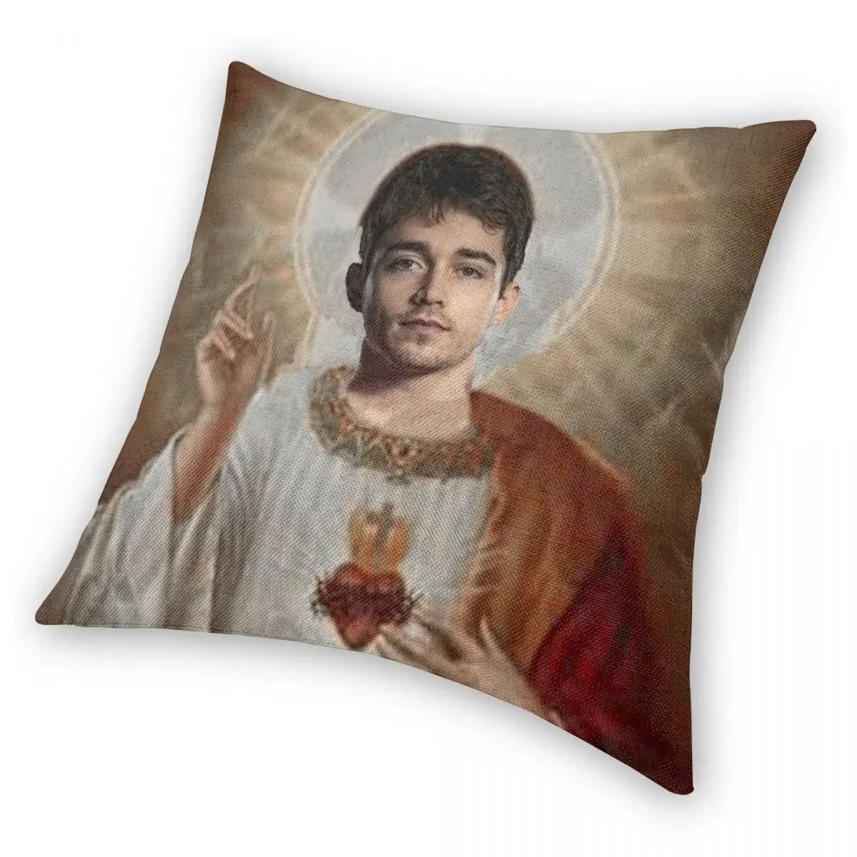 San Charles Leclerc-Taie d'Oreiller en Polyester, Lin et Velours, Décoration Créative avec Fermeture Éclair, pour le Lit