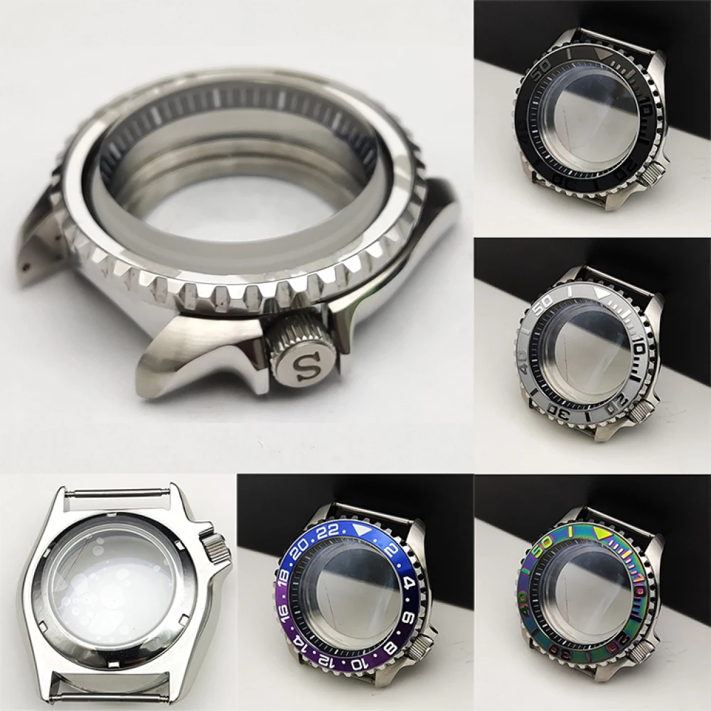 

42mm Stainless Steel Watch Case Sapphire Mirror Case NH35 Watch Cover S Crown Shell for NH35/NH36/4R/7S Movement Fit 28.5mm Dial