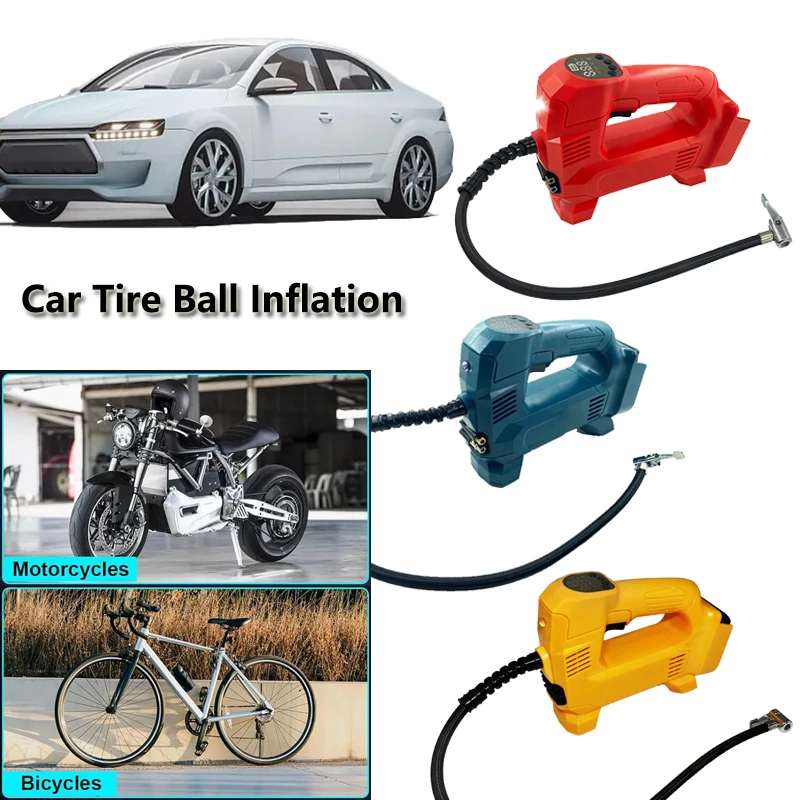 

For Makita/Dewalt /Milwaukee 18V Li-ion Battery Cordless Air Pump Air Inflator Electric Compressor for Car Tire Ball Inflation