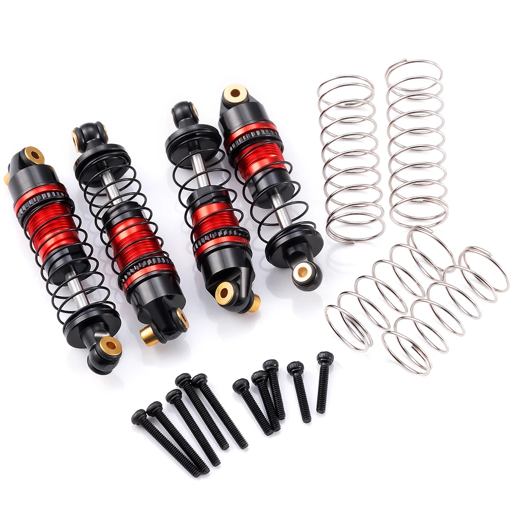 TRINOOD 4Pcs Alu Alloy Front Rear Shock Absorber Damper for Lo-si 1/24 Micro-B 2WD Buggy Upgrade Parts