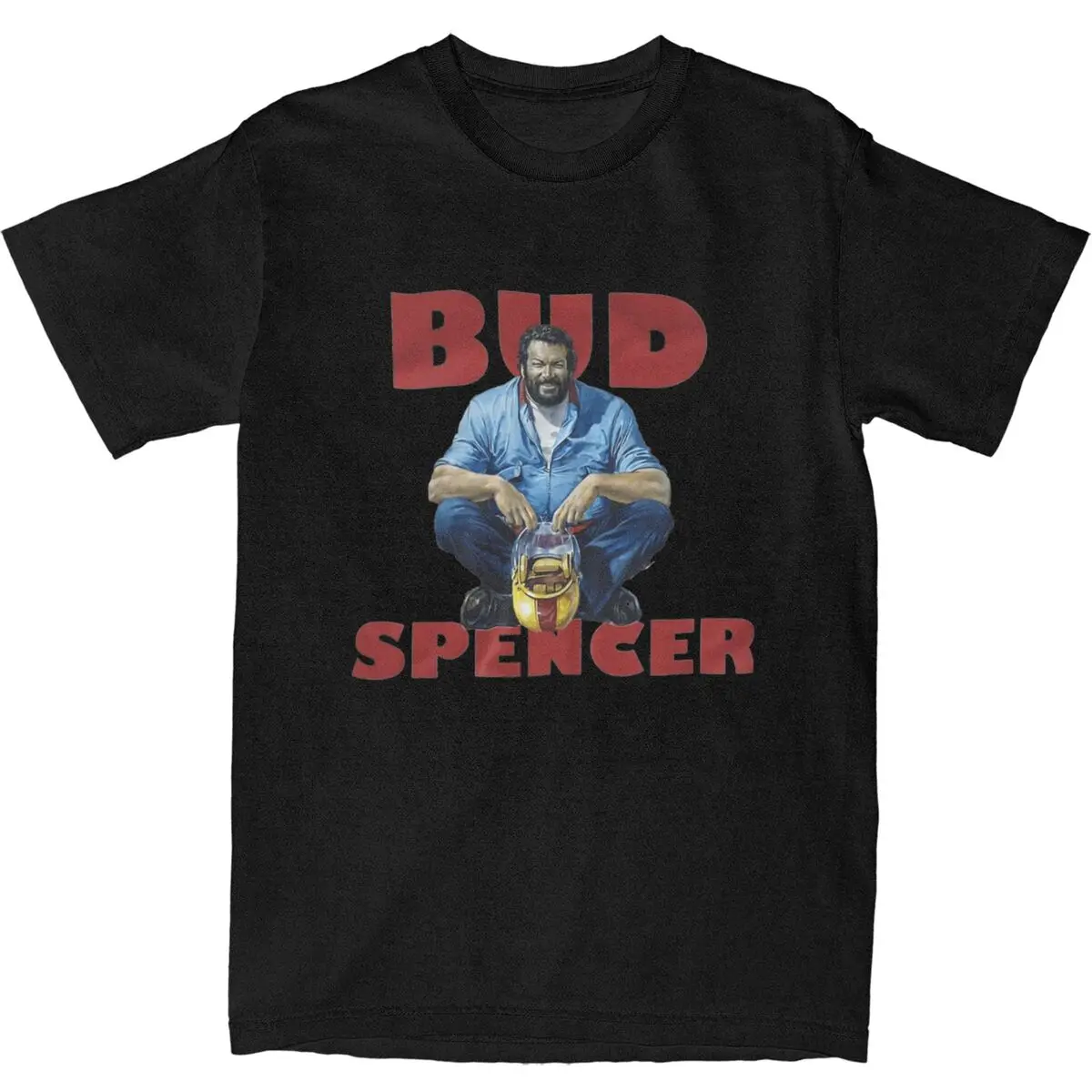 Bud Spencer T-Shirt Summer Handsome Italian Actor Vintage T-Shirts Cotton Trendy Cool Tshirt For Man Short-Sleeved Custom Tees