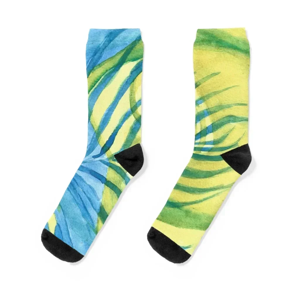 palm sunday shadows Socks summer retro Woman Socks Men's