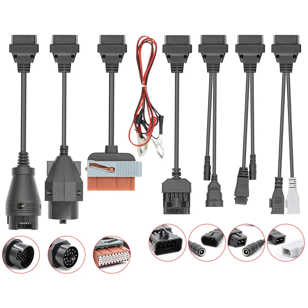 Full Set 8 PCS Car Truck Cables For DS150E CDP Multidiag Pro Diagnostic Tools For PSA for BENZ for SCANIA for VOLVO OBD Cable
