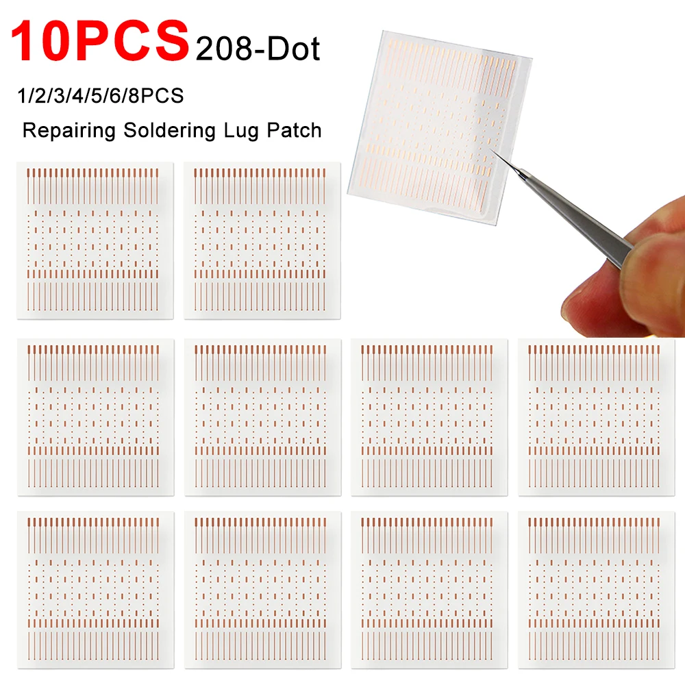 208 Dot Repair Spots Dot-Repairing Soldering Lug Patch Jumper Wire Spot Fixing Soldering Lug Solder Sheet for Phones BGA PCB Pad