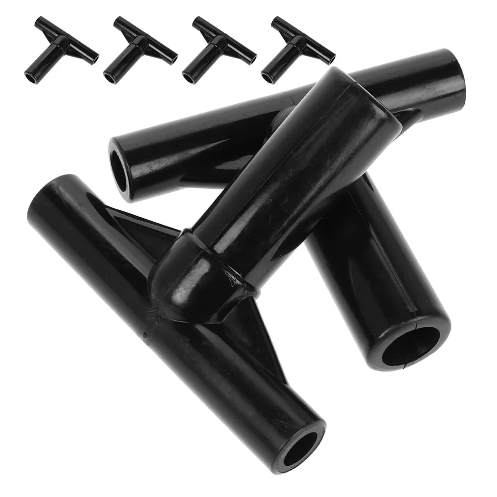 6Pcs Trampoline T-Connector Accessories Heavy-Duty Plastic T-Tube Sleeves for Pole Connection Stability Injury Prevention