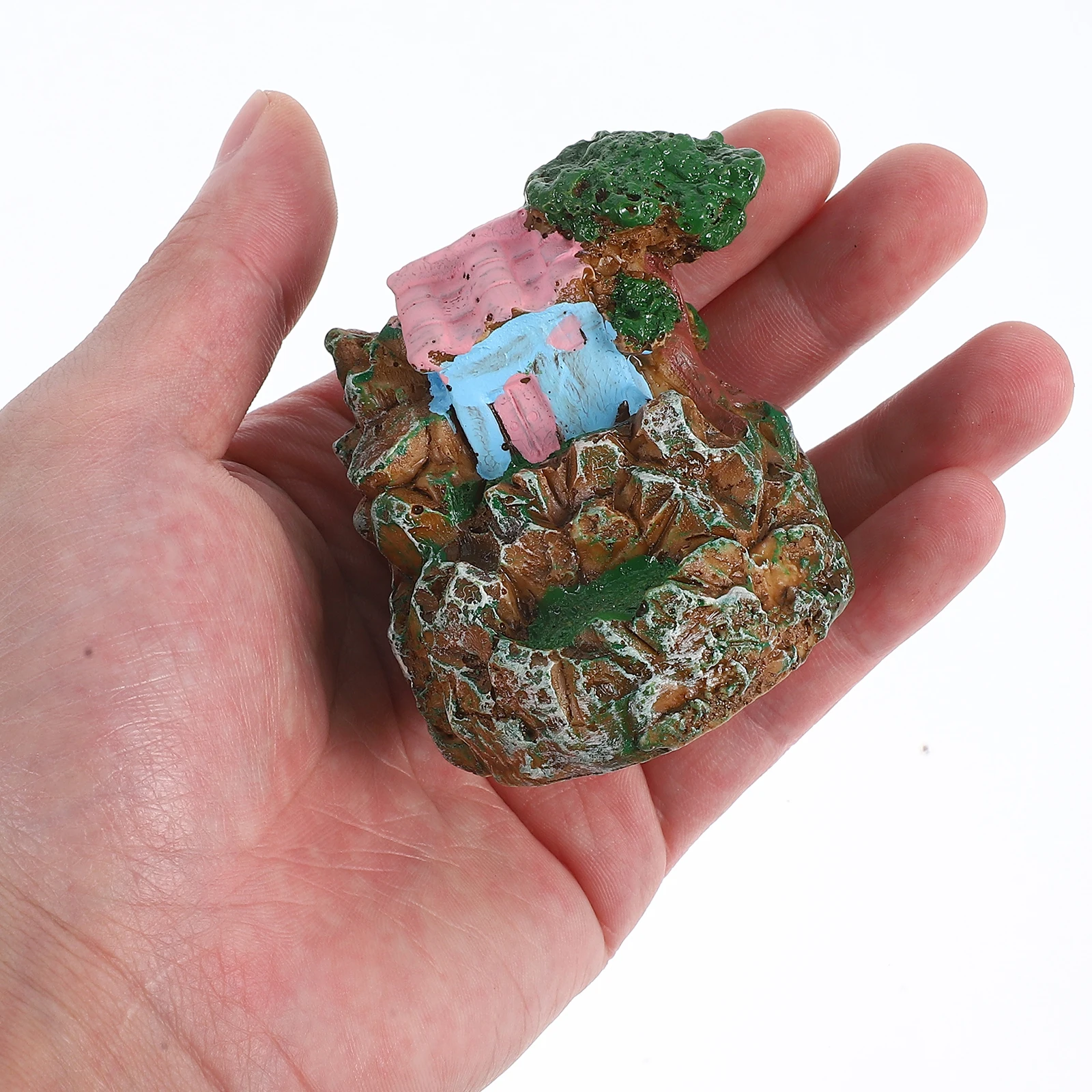 

Microscopic Landscape of Fish Tank Cake Toppers House Bonsai Figurine Fairy Garden Cottage Village Resin for Decoration