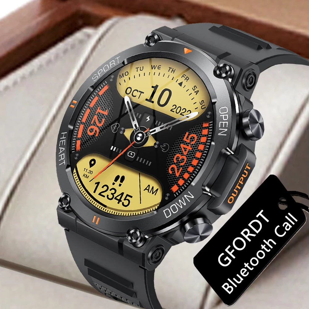 

GFORDT Smart Watch Men Bluetooth Call 1.39 Inch Heart Rate Health Monitor 400mAh Big Battery Outdoor Sport smartwatch For Men