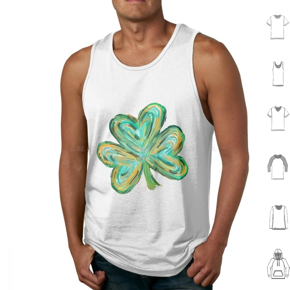 

Four Leaf Clover Tank Tops Print Cotton Saint Saint Day Saint Day Ireland Irish Funny Saint Day Green Day Shamrock St