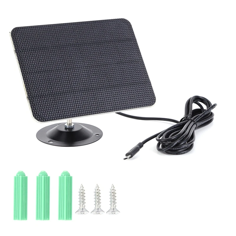 10W 5V USB Solar Panel Charger Kit IPX6 Waterproof 360 Adjustable Bracket For Security Camera Dome Mini Camera