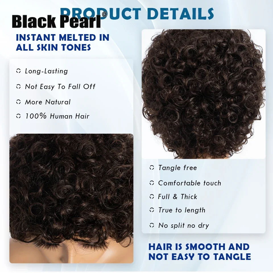 Peluca Afro brasileña Puff Pixie Bob 99J, marrón Natural, hecha a máquina, flequillo prearrancado, 100% cabello humano para mujeres negras