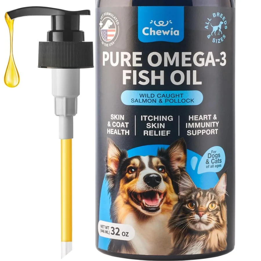 

Coat Skin All Breeds Dog Supplement 32 oz Fish Oil for Dogs Pet Supplies for Dogs Fish Oil