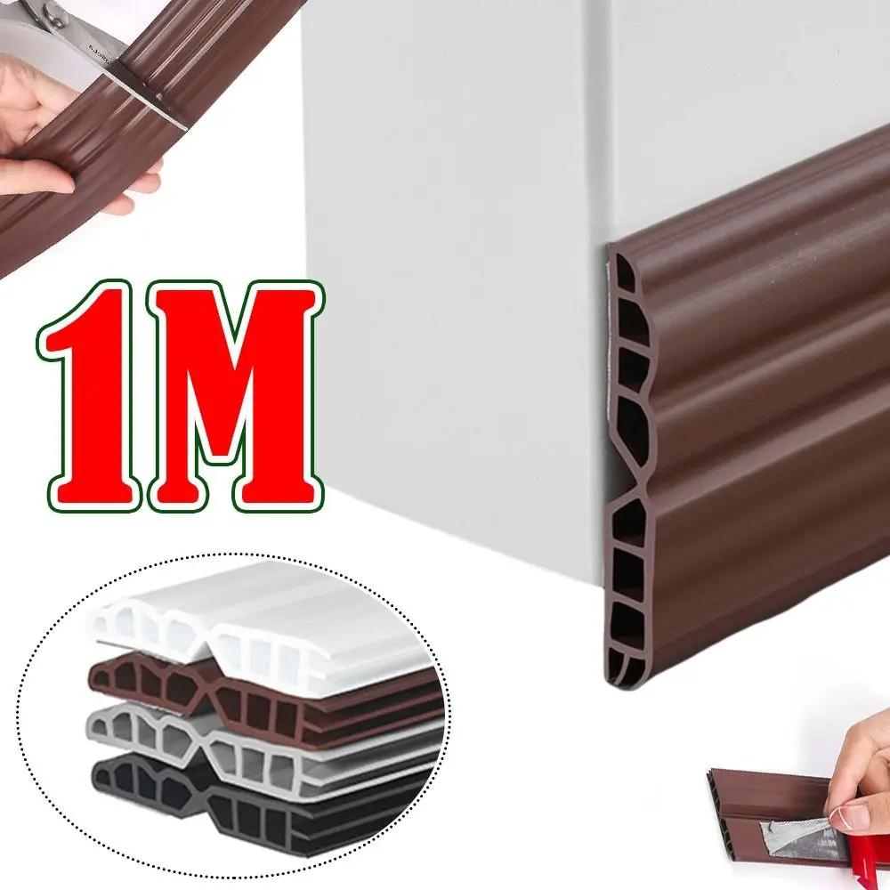 

1M Door Bottom Sealing Strip Dustproof Sound Insulation Weatherstrip Draft Guard Flexible Under Door Draft Stopper Sealing Strip