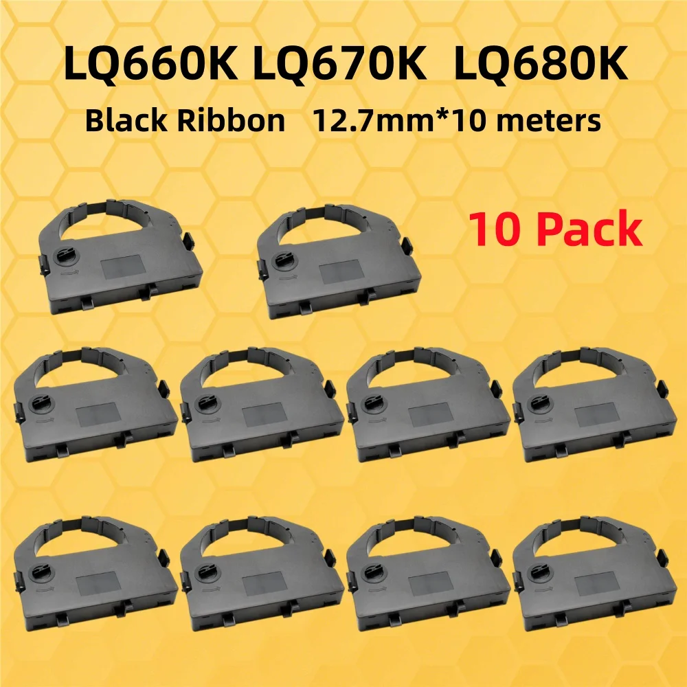 S015016 Ribbon Cartridge LQ660K LQ670K LQ680K LQ660 LQ680 For EPSON LQ-680K PRO LQ2550 Dot Matrix Printer. Black 12.7mm*10m