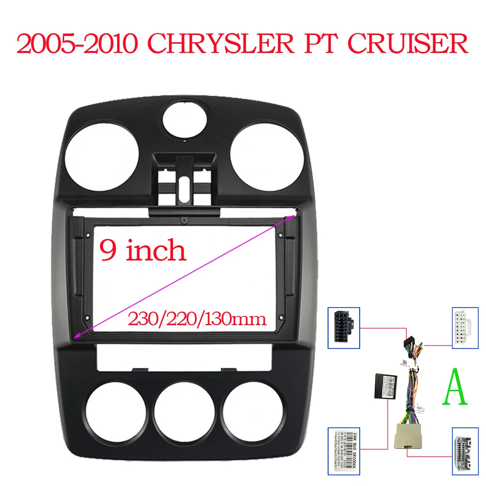 For 2005-2010 CHRYSLER PT CRUISER (9INCH) Car Radio Fascias Android GPS MP5 Stereo Player 2 Din Head Unit Panel Dash Frame Insta