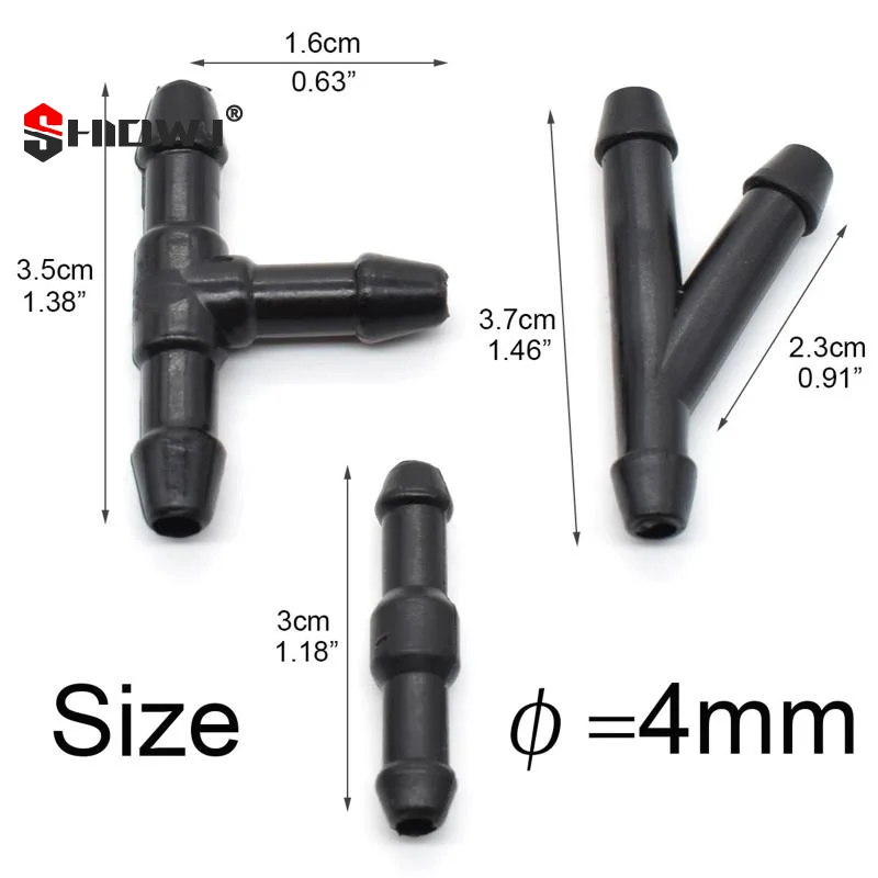 30Pcs T/Y/I 3 Types Car Windshield Washer Nozzles Hose Water Tube Connector Wiper Spray Pipe Joint Windscreen Wipers Accessories