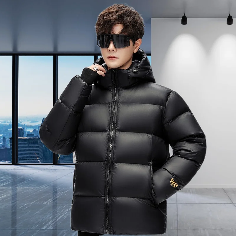 Men's down jacket, high-quality fabric, soft and comfortable, white duck down filling, fashionable and casual warm down jacket