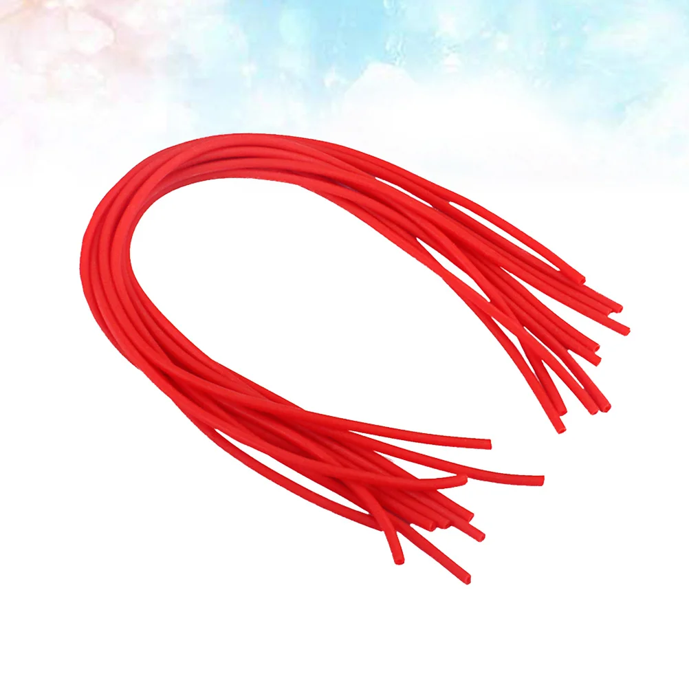 

10pcs Yangqin Tube For Chinese Dulcimer Bamboo Hammers Red Rubber Parts Professional Elastic Accessories Instrument Components