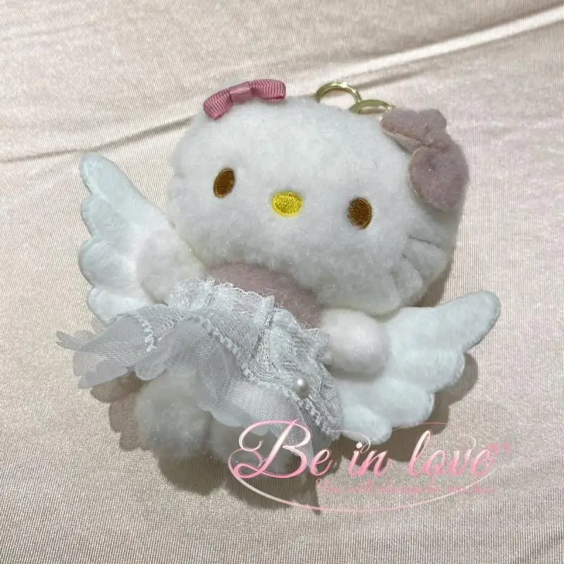 Hello Kitty Fairy Dress Angel Plush Keychain Sanrio Cartoon Cute Plush Pendant Backpack Decoration Accessories Stuffed Toys Gift