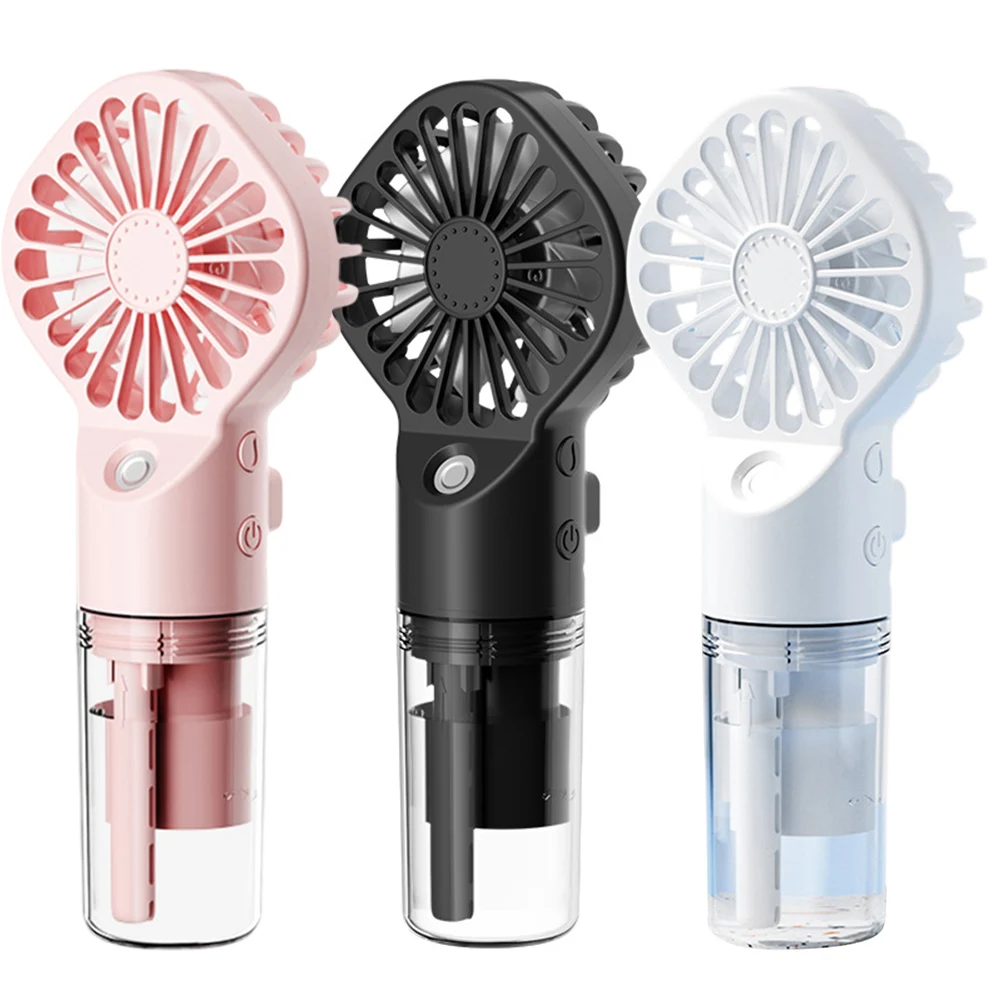 Portable Handheld Mist Fan USB Charging Air Cooling Fan 4 Speed Humidification Spray Fan For Home Office