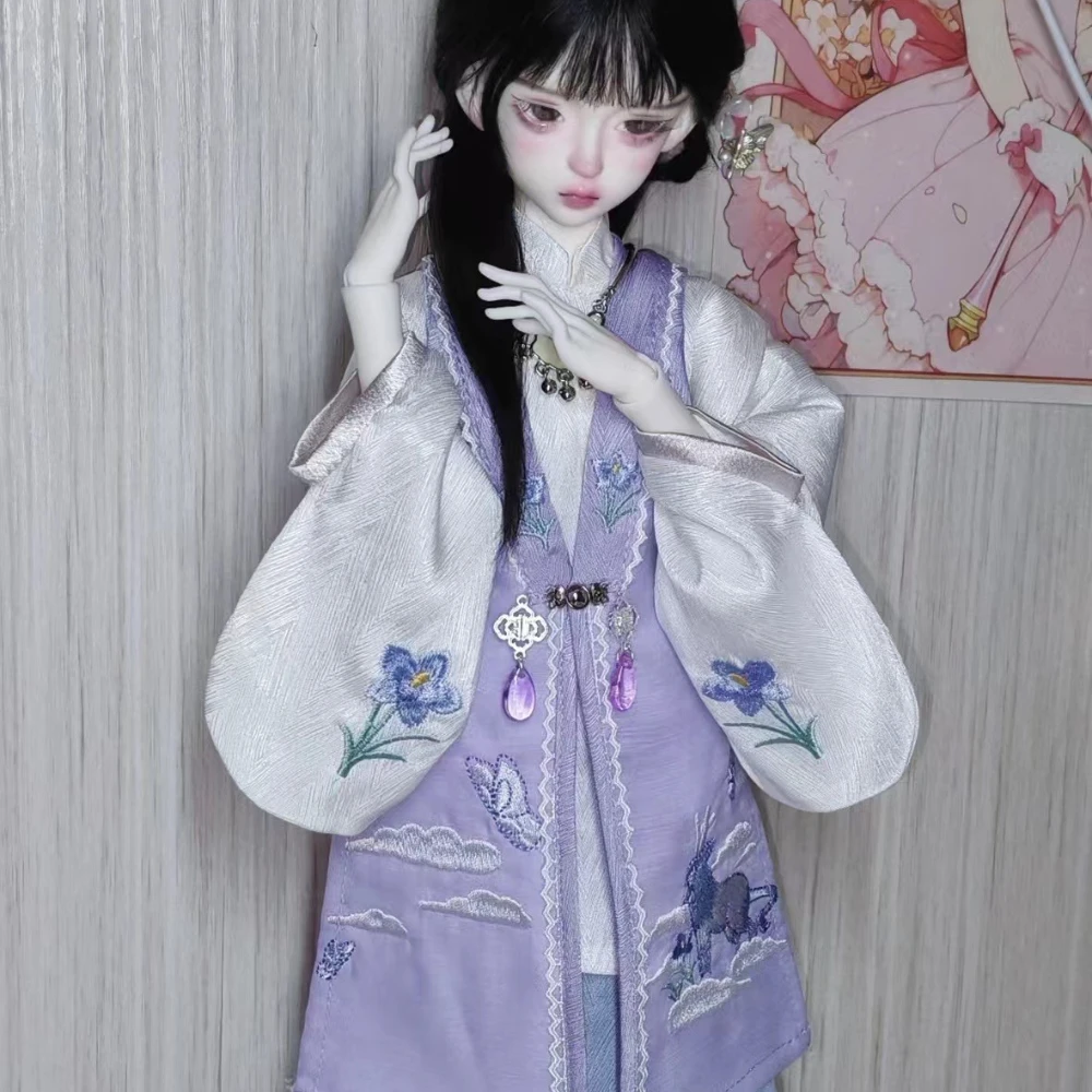 1/4 Doll's Clothes Suit for 45cm Bjd Doll Chinese Ancient Style Hanfu Dress Up Play House Girl Toys Doll Accessories, No Doll