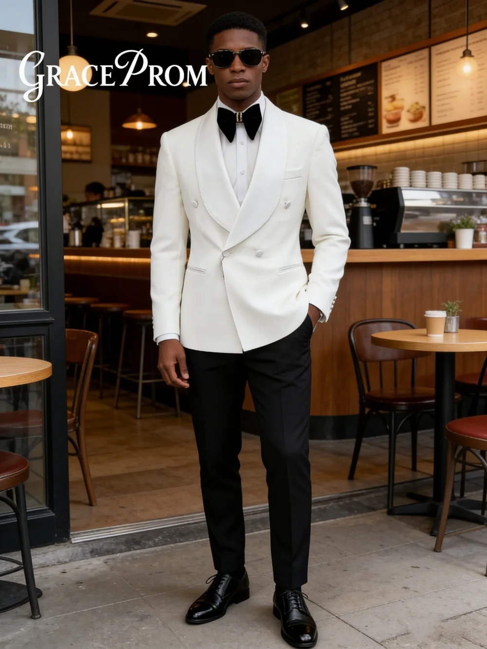 

Formal Shawl Collar Men 2 Piece Set Classic Double Breasted Tuxedo Suit Fit Groom Groomsmen Classic Mens Office Suit Set