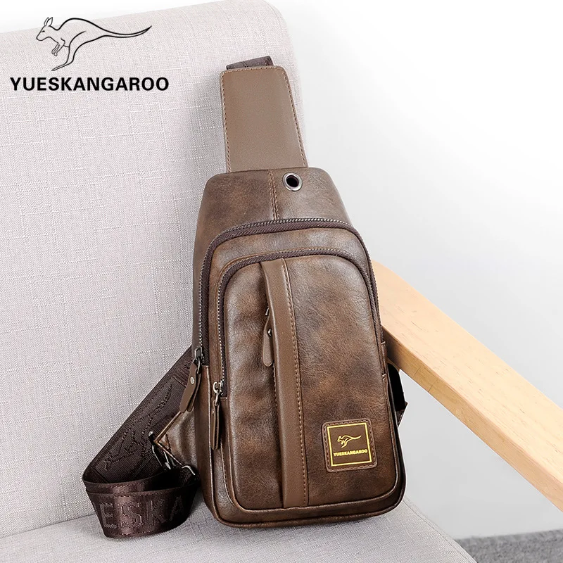 Men's crossbody bag fashion multi-layer large capacity waterproof single shoulder diagonal cross backpack chest bag
