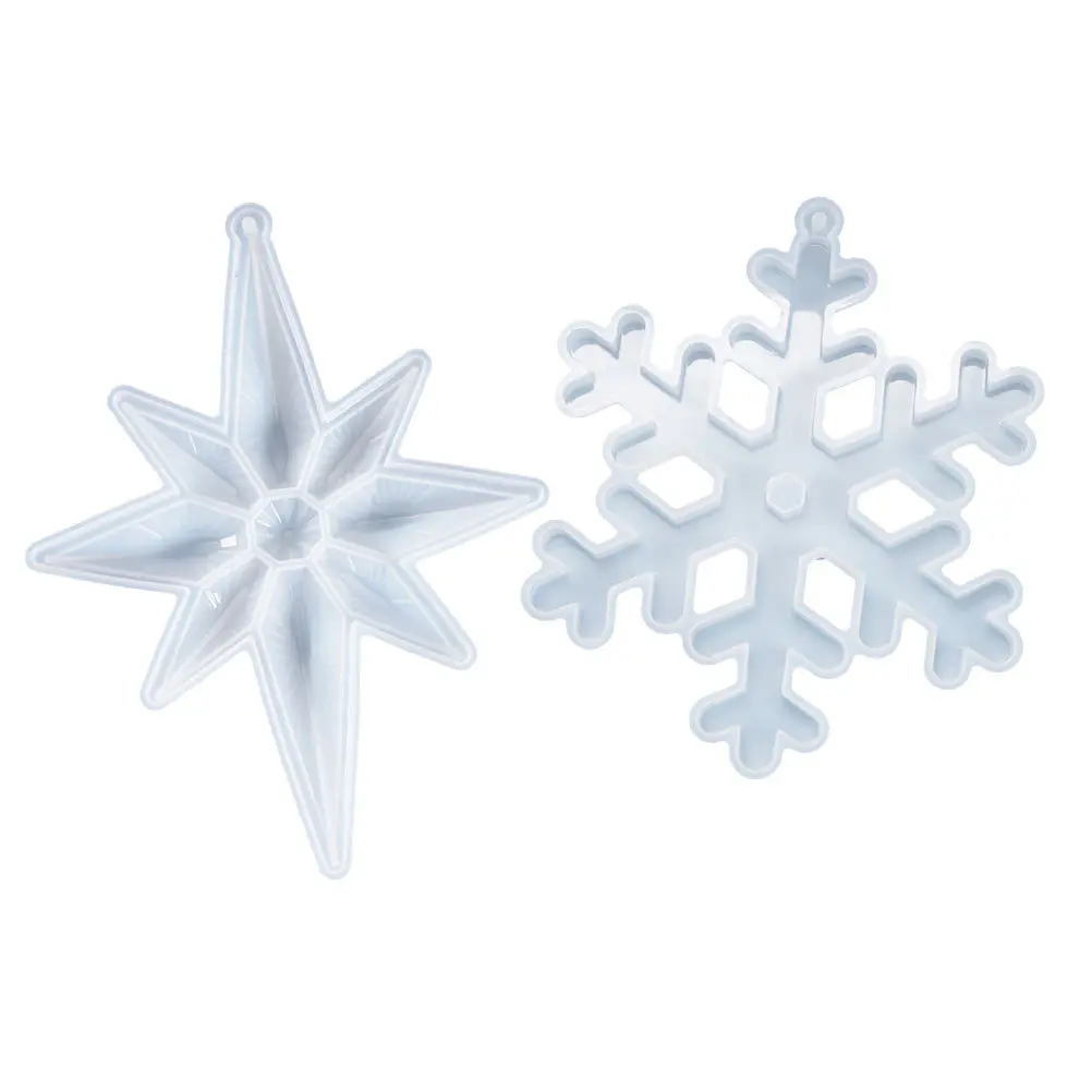 

2 шт. снежинка подвесная форма для подвески DIY силиконовая форма прочный восьмиугольный инструмент в форме звезды для изготовления подвесок