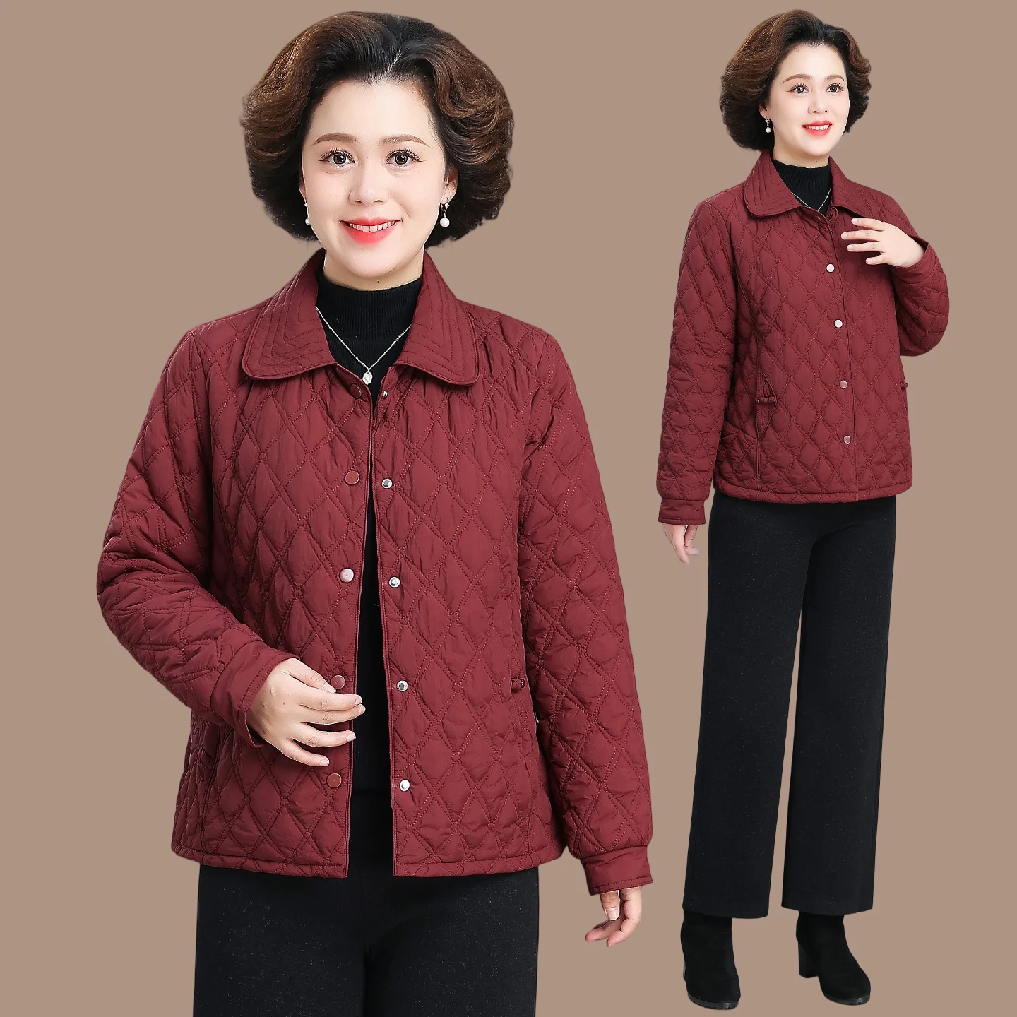 

Модная хлопковая куртка для молодых мам и женщин среднего возраста, теплая, ветрозащитная, легкая, утягивающая, с длинными брюками, на одной пуговице.