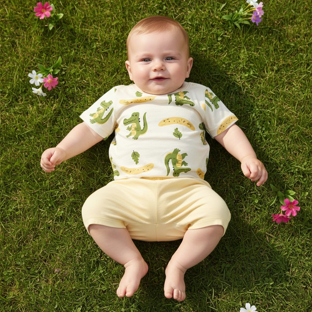 Summer Baby Animals T-shirt Cute Crocodile Kids Boys Tops Co