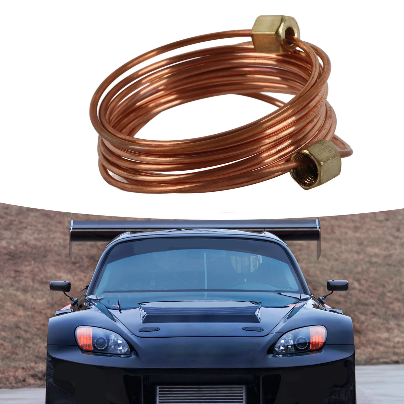 Mechanical Oil Pressure Gauge Tubing Kit 72in Oil Pressure Gauge Line Kit Rustproof 1/8in Good Sealing for Truck Tractor