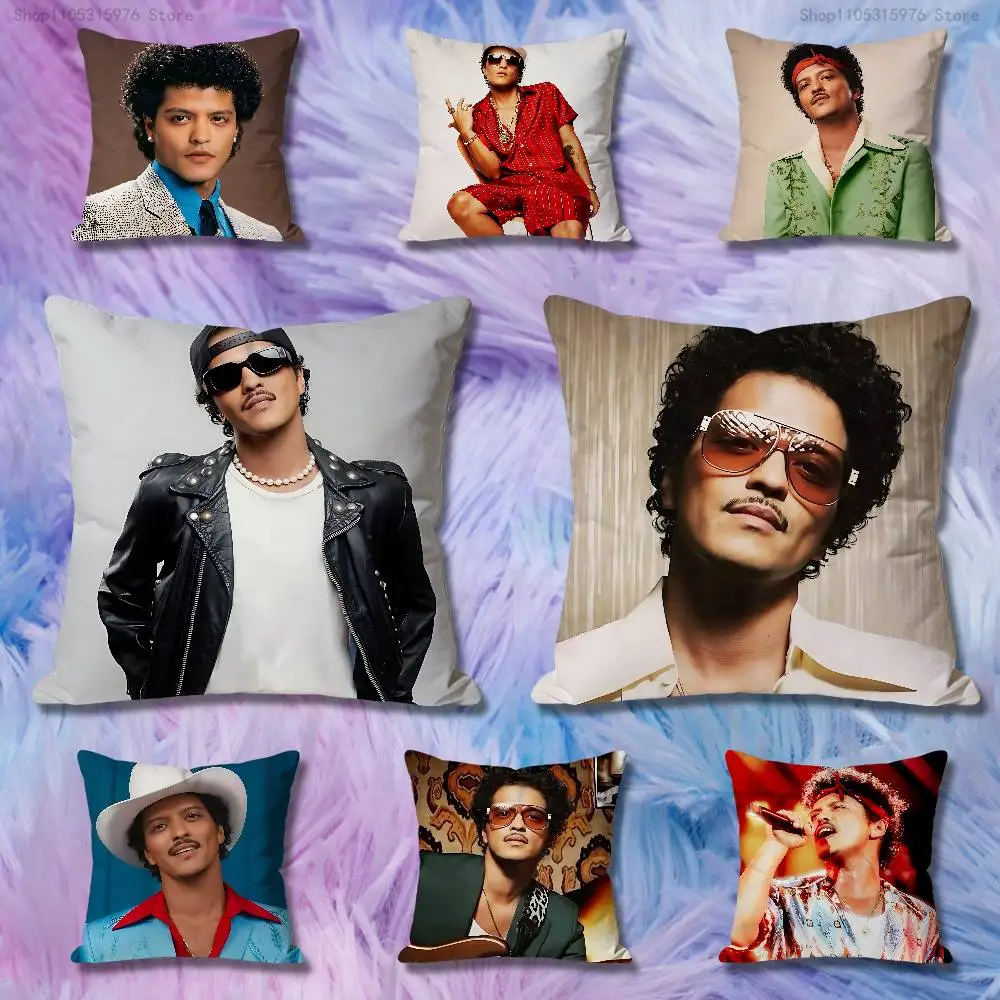 B-Bruno M-Mars 24K Magic Pillow Cases for Bedroom Living Room Sofa Home Decor Polyester Cushion Cover with Zipper