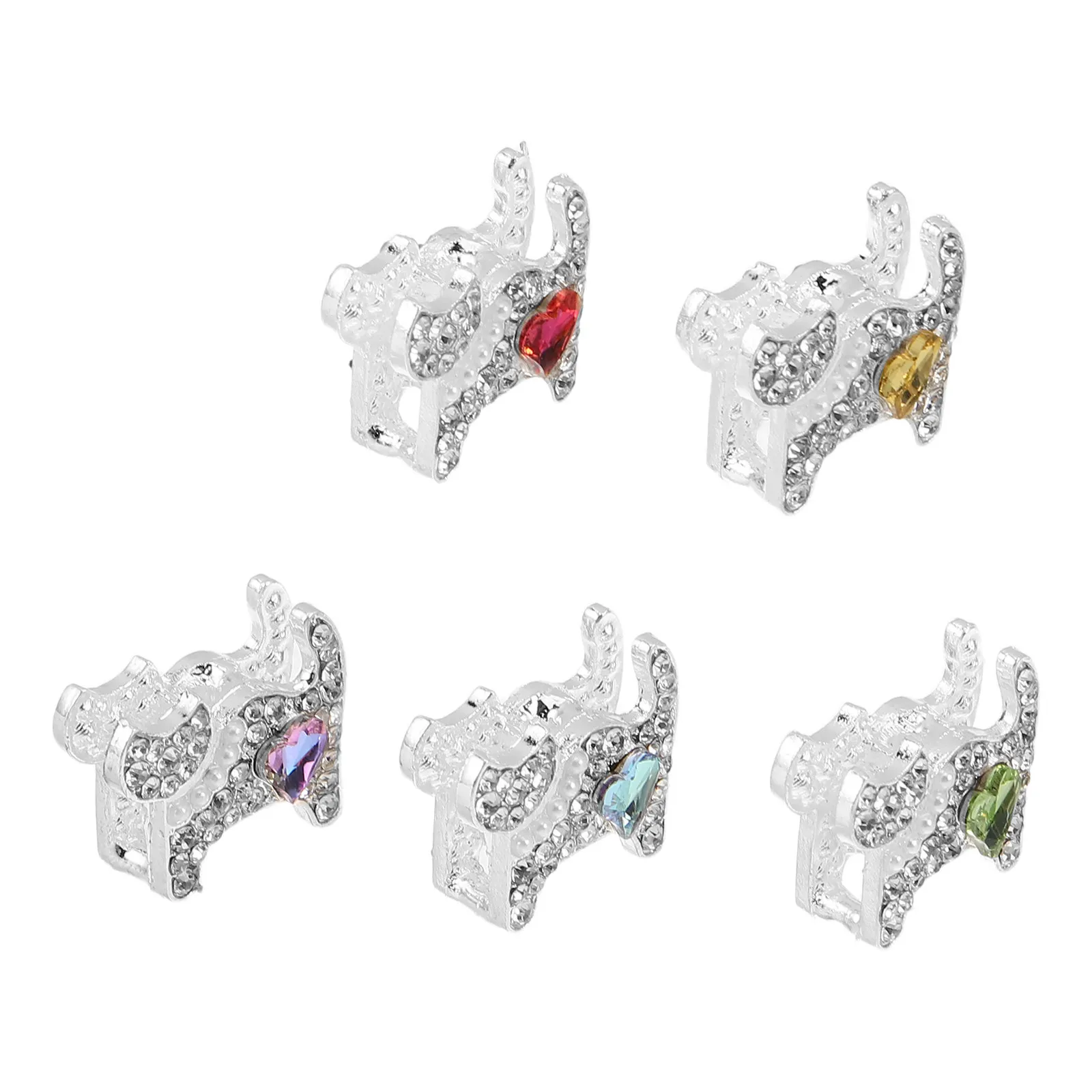 

5Pcs Cat Focal Beads Double Sided Rhinestone Alloy Animal Spacer for DIY Jewelry Making Bracelets Necklaces Keychains